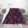 Lobsters-Red On Navy Low Price New Print Novelty Fashion Soft Warm Blanket Red Lobster Sea Life Designs Watercolor Lobsters