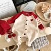 Red Heart Knit Romper - Baby Autumn/Winter Outfit