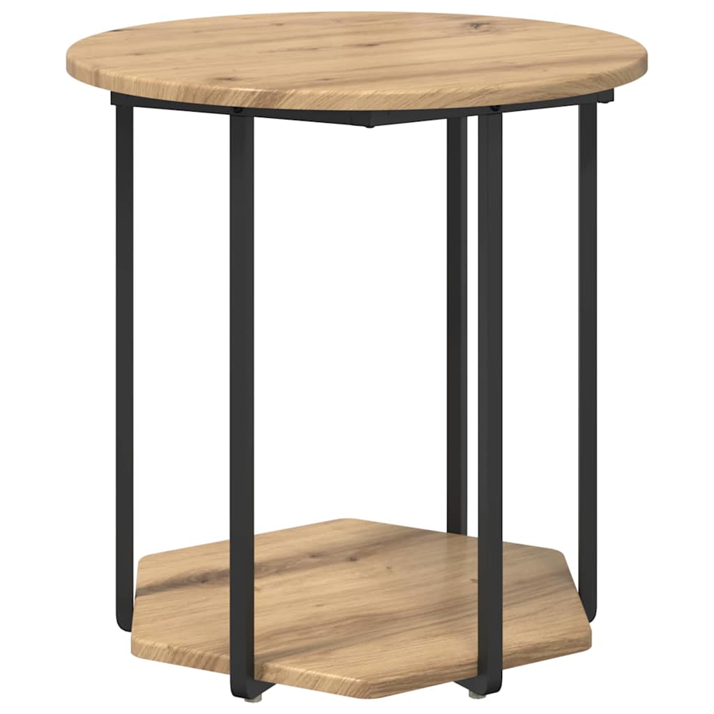 Side Table Set with Shelf 2 Pcs Brown