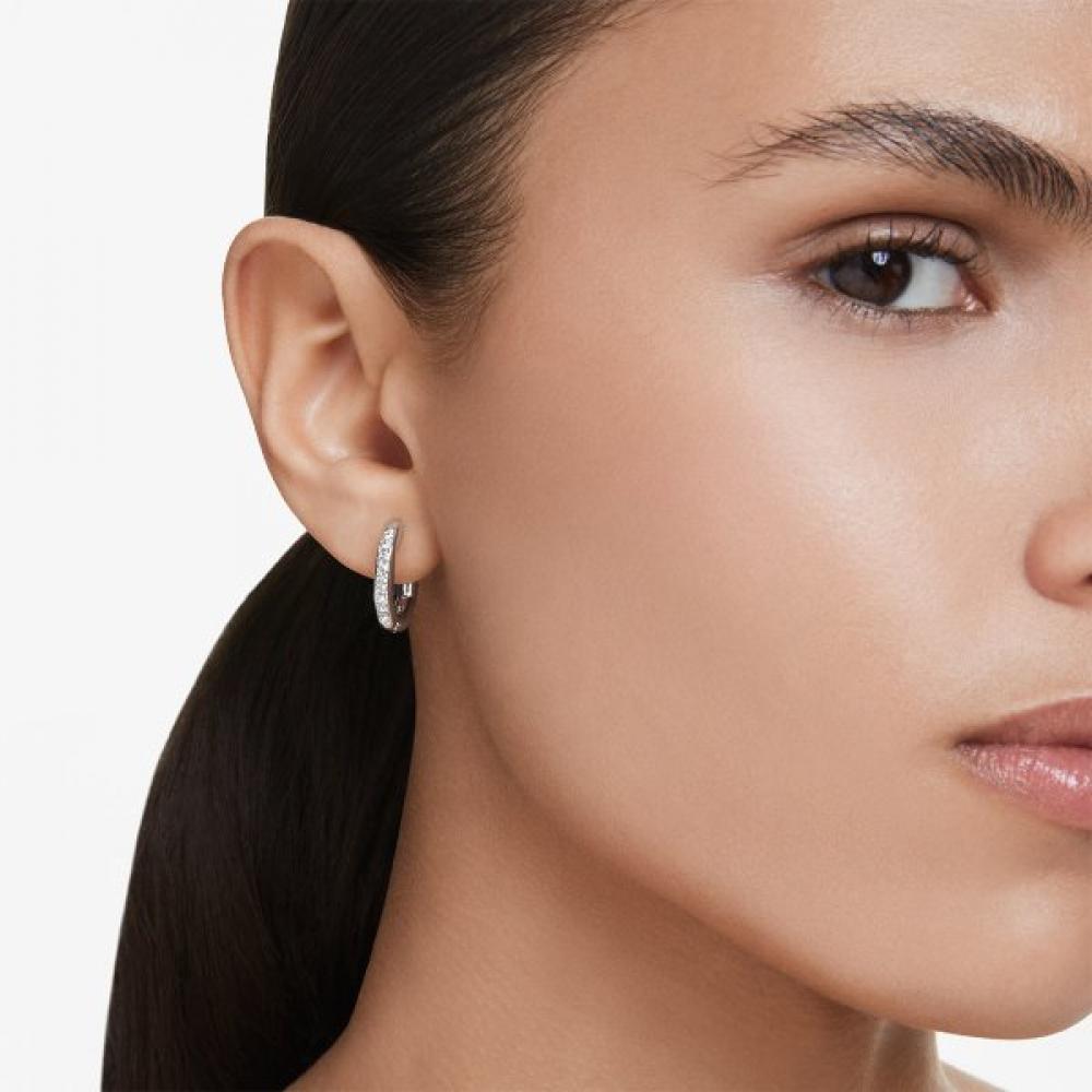 Swarovski Rhodium Hoop Earrings 5724585
