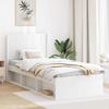 Bed Frame with Storage Space and Headboard White 100 X 200 Cm