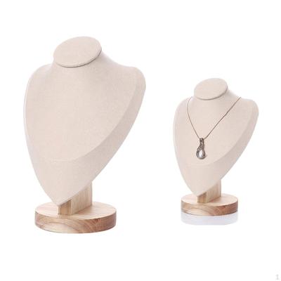 Model Jewelry Display Stand Hanging Necklace Pendant Wooden Bust Chain Holder for Shows