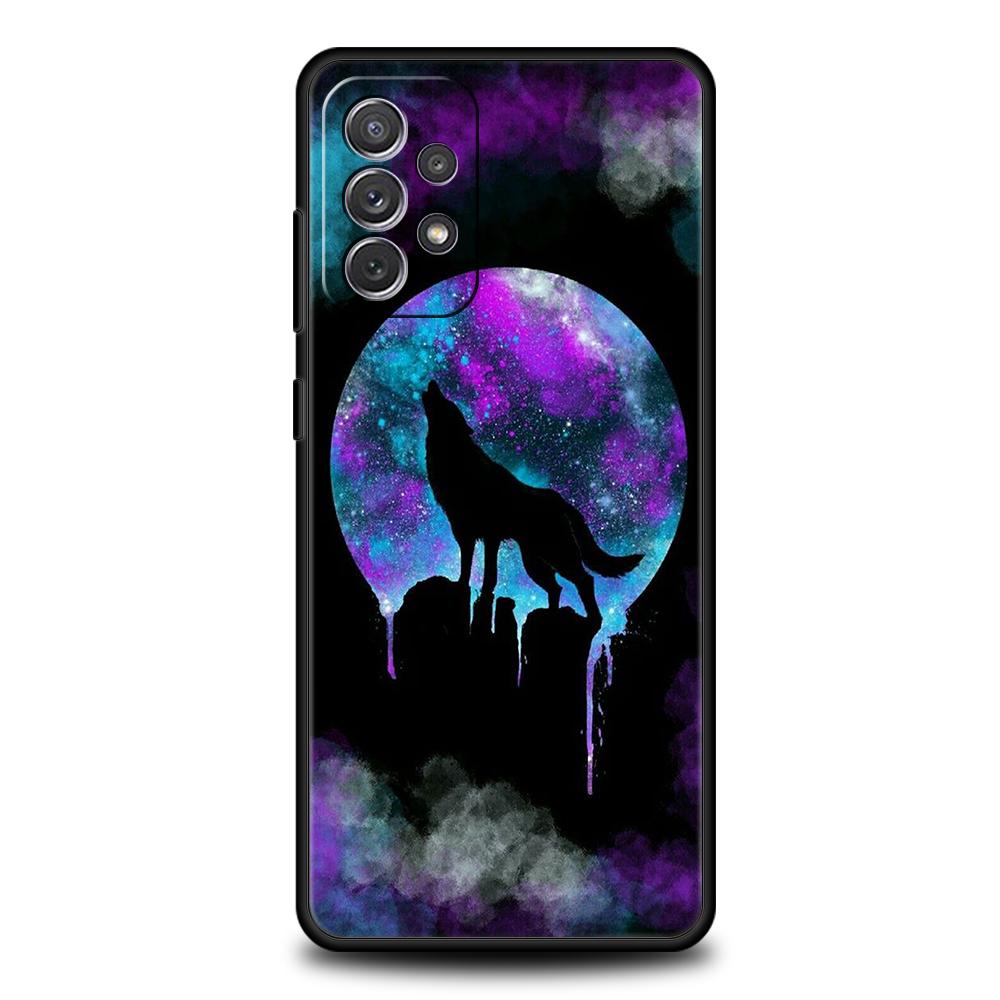 

Чехол для телефона Луна Воющий Волк для Samsung Galaxy A14 A54 A34 A51 A71 A72 A73 A32 A52 A52S A01 A11 A21S A31 A41 5G Мягкий Чехол Сумки samsung a72