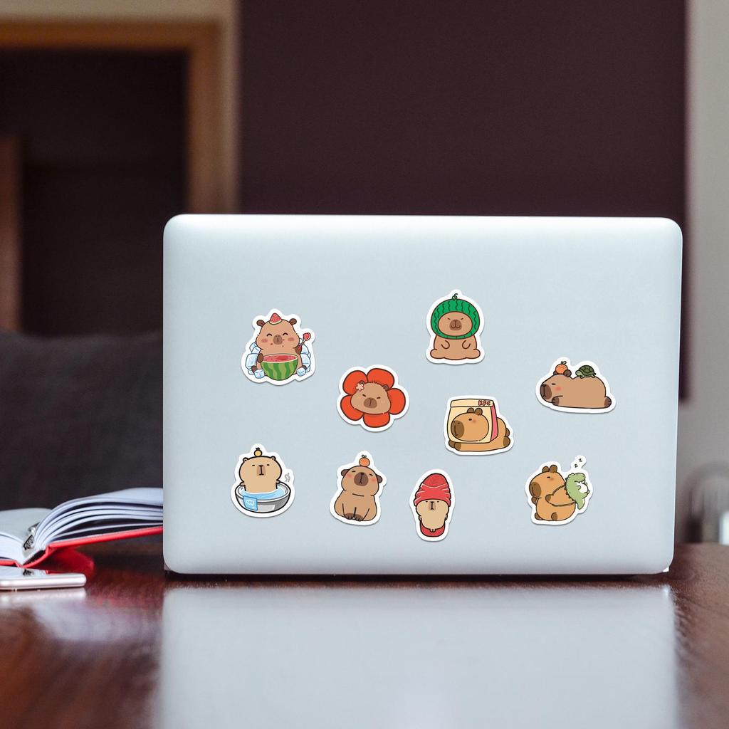 Cute Capybara Stickers: 55 Cartoon DIY Decals for Phone, Water Cup, or Stationery Decoration