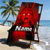 Custom Name Personalized Makima Chainsaw Man Print Beach Towel, for Trip Camping Beach Party Home Decor, Birthday Gift for Family & Friends