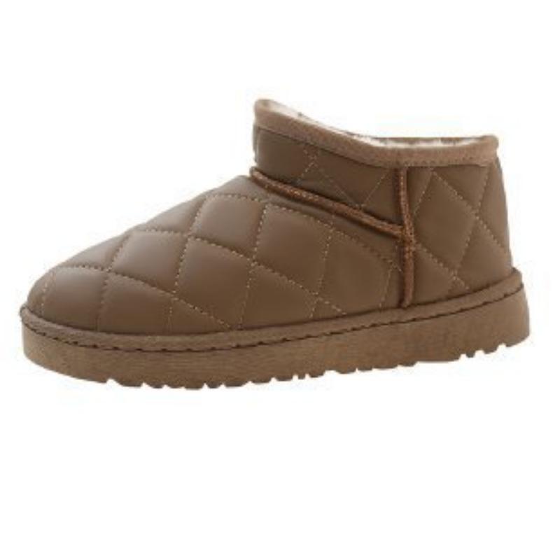 Women's Long Large Size Soft Sole Winter Warm Fur One Snow Boots Padded Lined Ankle Boots Anti-slip Hiking Casual Sports Cotton Boots