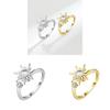 Sunflower Adjustable Stress Relief Ring With Rotating Design For Women Jewelry Lovers