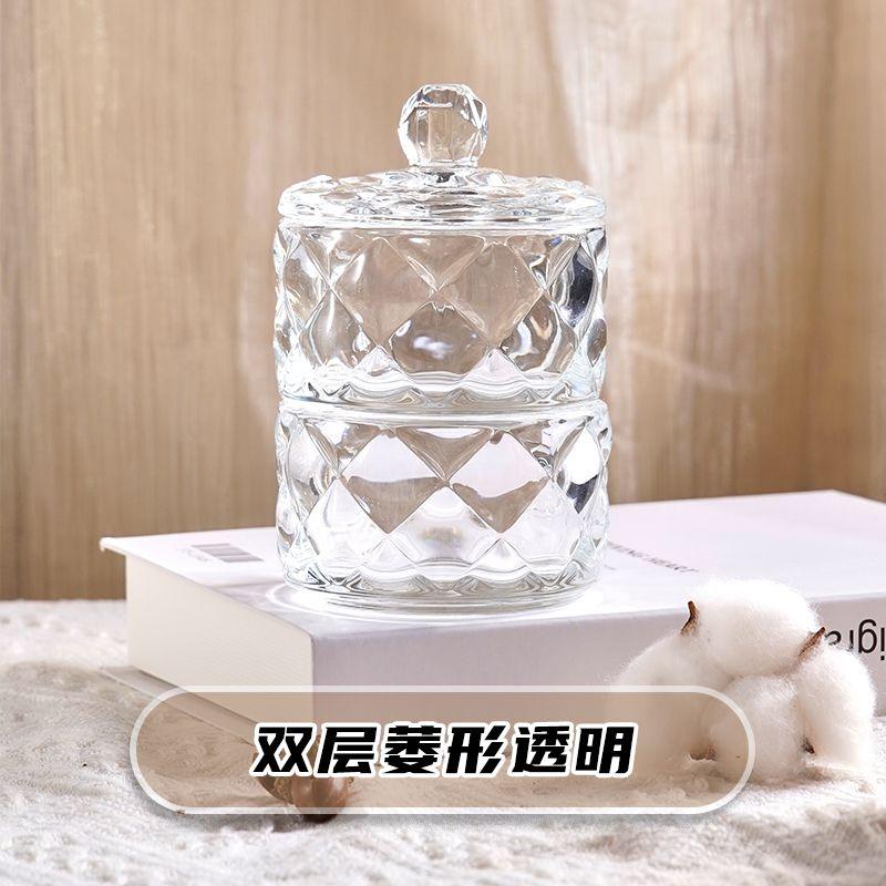 European Creative Luxury Crystal Glass Candy Jar with Lid Dried Fruit Jar Jewelry Storage Box Home Decoration Storage Jar