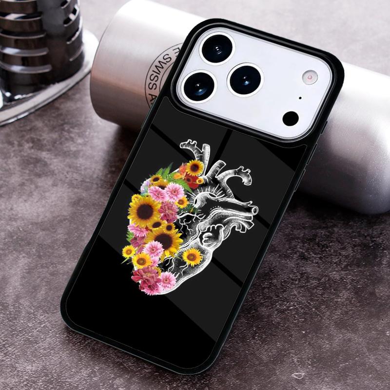 Human Heart Anatomy Phone Case for iPhone 17 16 15 Pro Max Air 14 13 12 11 Plus Shockproof Cover
