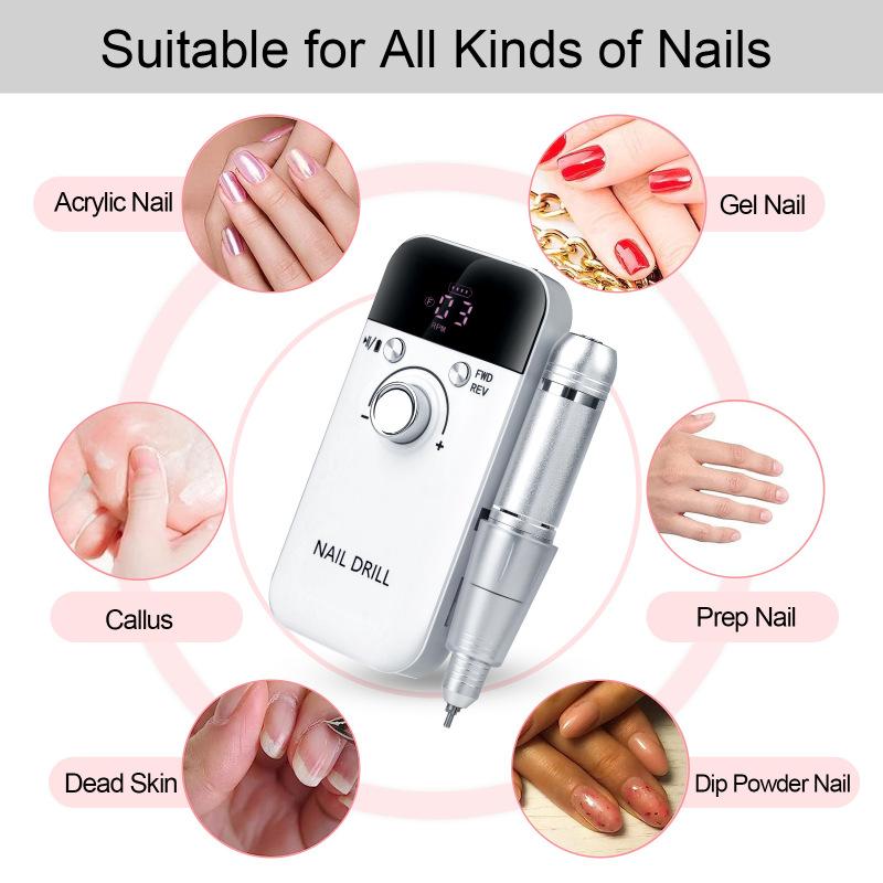 New Professional Nail Removal V6 Polishing Machine 45000 RPM Power Storage Portable Electric Nail Polisher