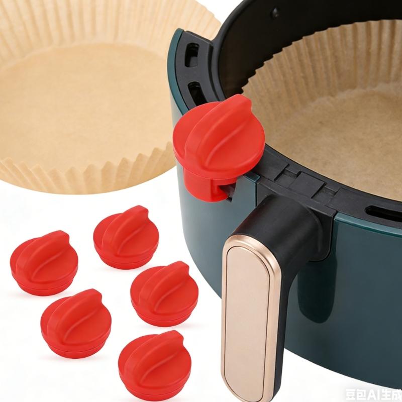 8 Piece Food Safe Silicone Magnetic Clips To Hold Air Fryers Liners Parchment Paper Waterproof Rustproof Heat Resistant