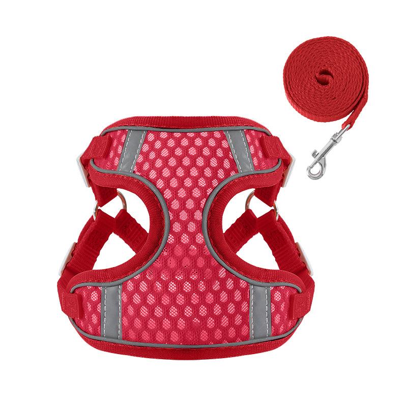 Coleira tipo colete respirável com peitoral para gato de estimação, cachorro, corda para gato para sair, corrente para gato anti-quebra livre
