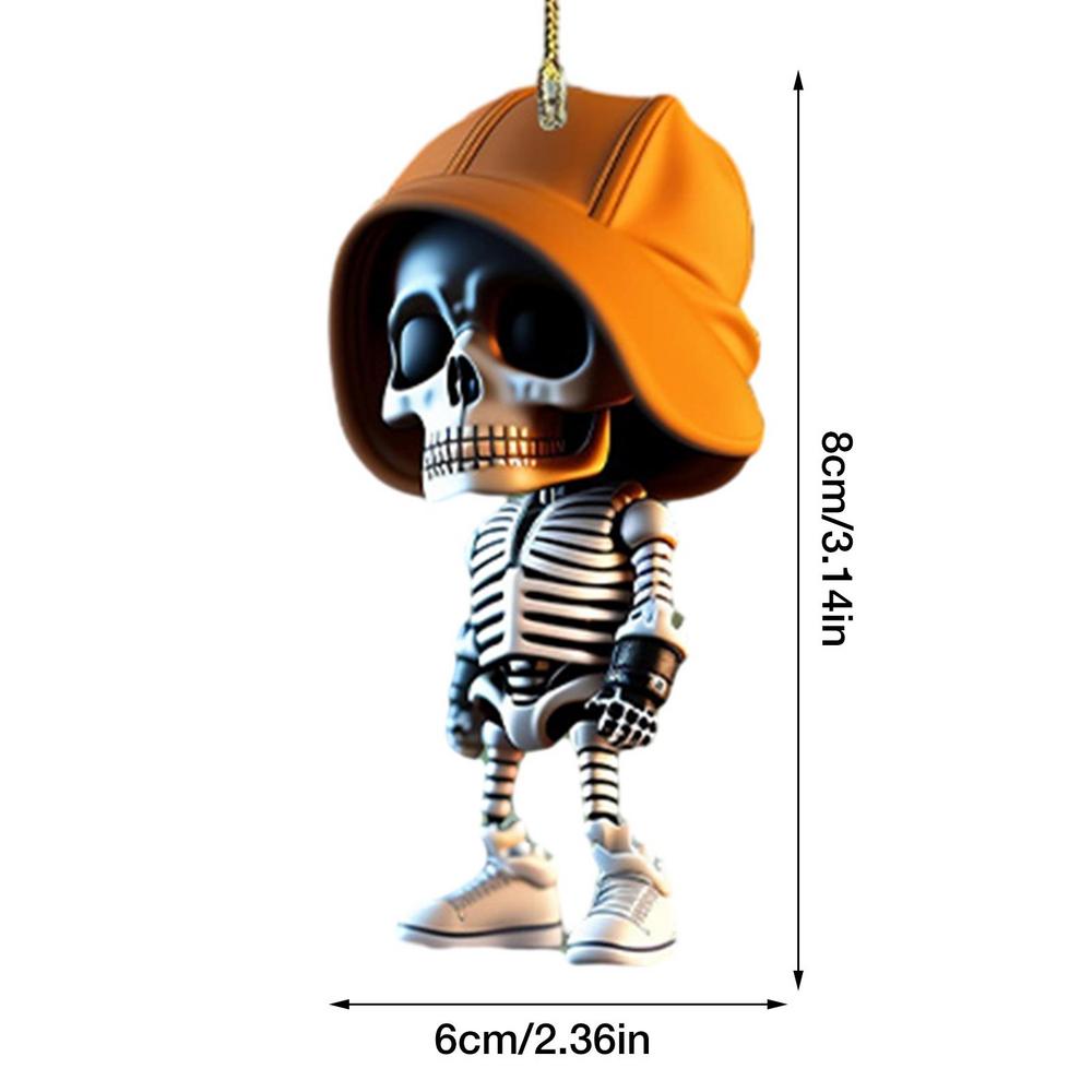 Skeleton Model Car Skeleton Figurine Skull Statue Decorative Rearview Mirror Pendant Accessory Accessories Pendant Decoration