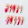 European 3D Pink Gradient French Manicure Nails with Clear Pearl Tips