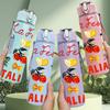 1PC La Festa Italiana Vegetable Text 750ml Color Plastic Sports Water Bottle Leakproof Flip Straw Lid Suitable for Sports Office Home Use