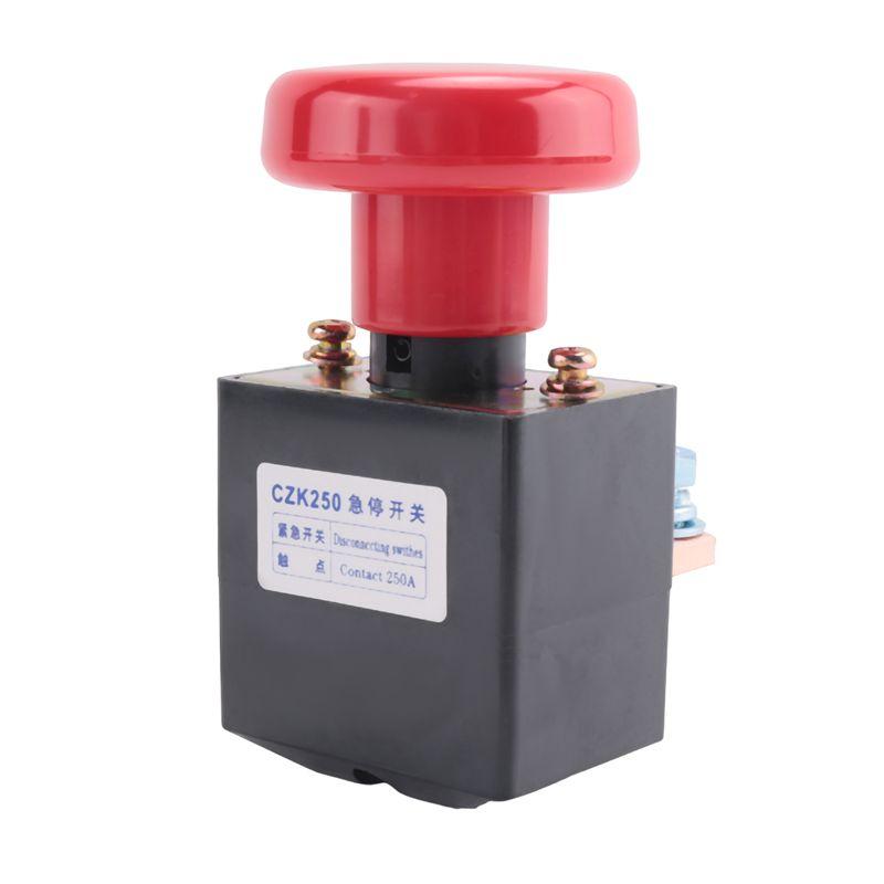 AA92-ED250(CZK250)48V Emergency Disconnecting Switch Push Button Switch For Car Automobile Vehicle Black  Red