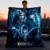 1ks Wednesday Addams Family Venkovní flanelová deka, Útulná a teplá měkká na hraní, Design pro spaní v přírodě, Kempování,