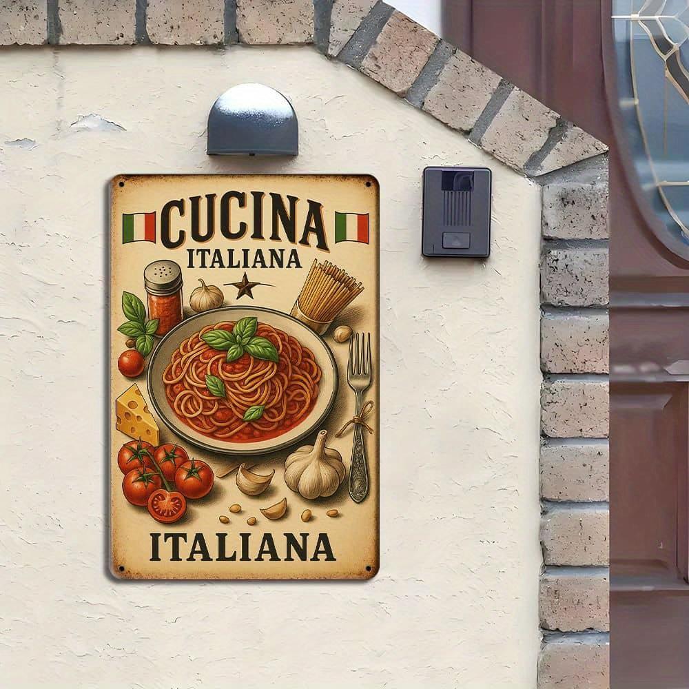 "Spaghetti Carbonara" Metal Sign - Vintage Italian Cuisine Decor for Kitchen & Bar Walls