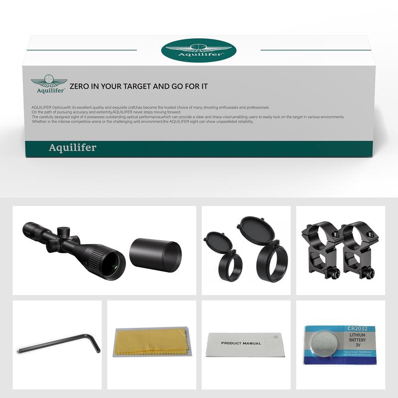 

Aquilifer 4-16x44 AO Hunting Rifle Scope with ED Glass and Aerospace Aluminum, Lightweight Design, Lifetime Warranty
