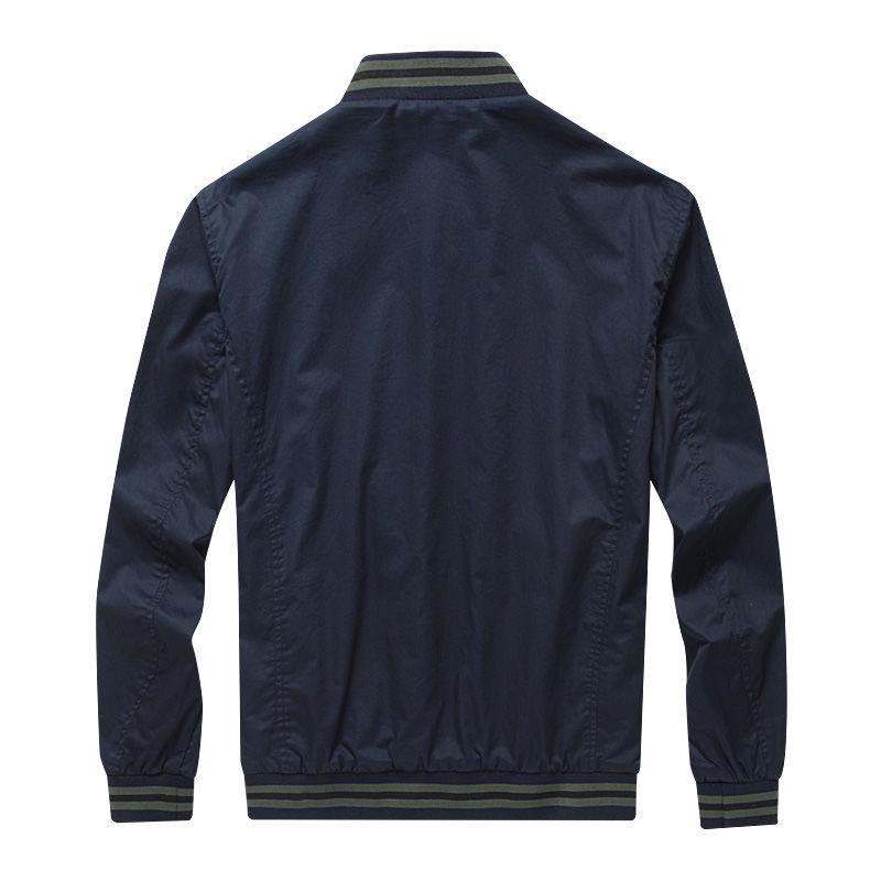 Leadway Nautica Men's Plus Size Cotton Bomber Jacket - Casual High-End Loose Fit with Stand-Up Collar.