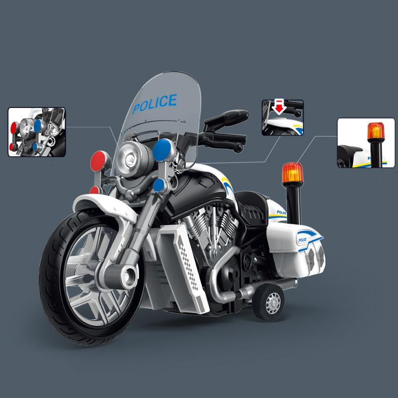 Mit Lichtern Musik Spielzeugauto Simulation Motorrad Polizei Streifenwagen Modell Kinder Trägheitsauto Junge Geburtstagsgeschenke