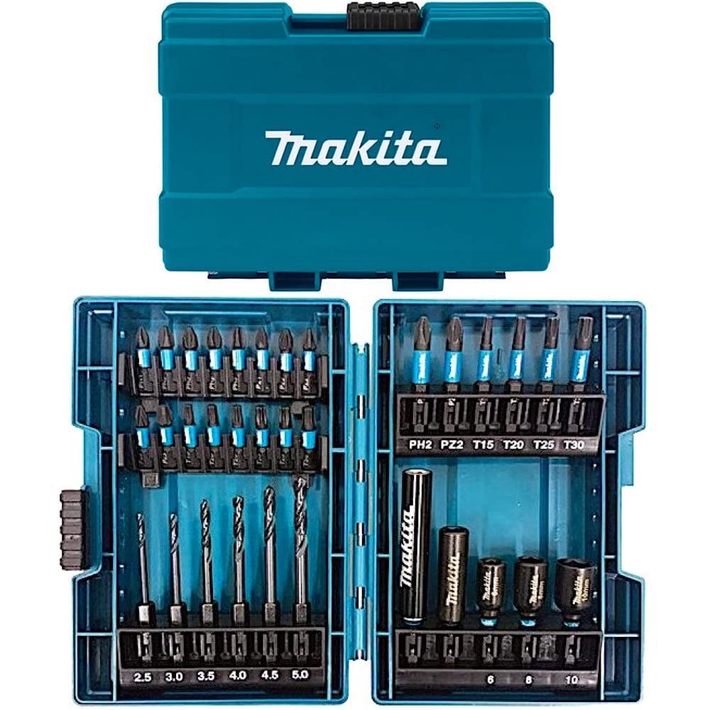 

Набор бит для ударного шуруповерта Makita, 33 шт., шестигранный хвостовик, в кейсе, 6,35 мм E-06622 [Товар]