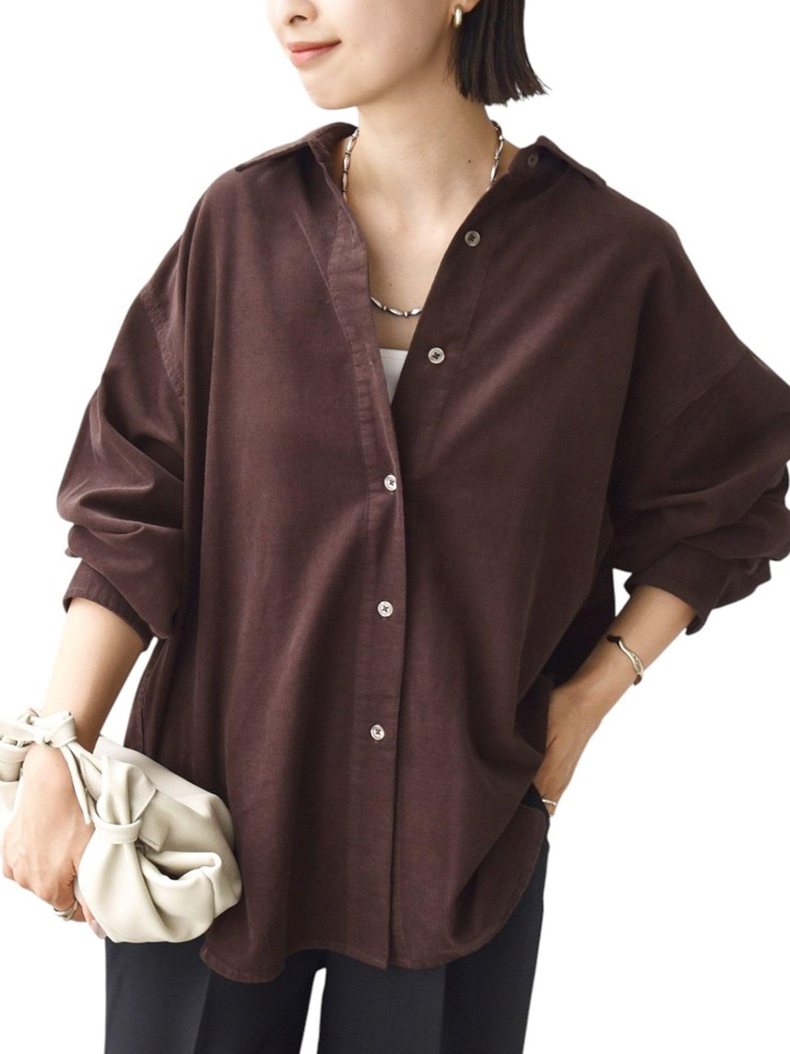 

Корабли для женщин Веб Машина Вельветовая Сборчатая Рубашка Универсального размера, Эксклюзивная, Стирающаяся, Рубашка, Женская, Коричневая, 311160185,