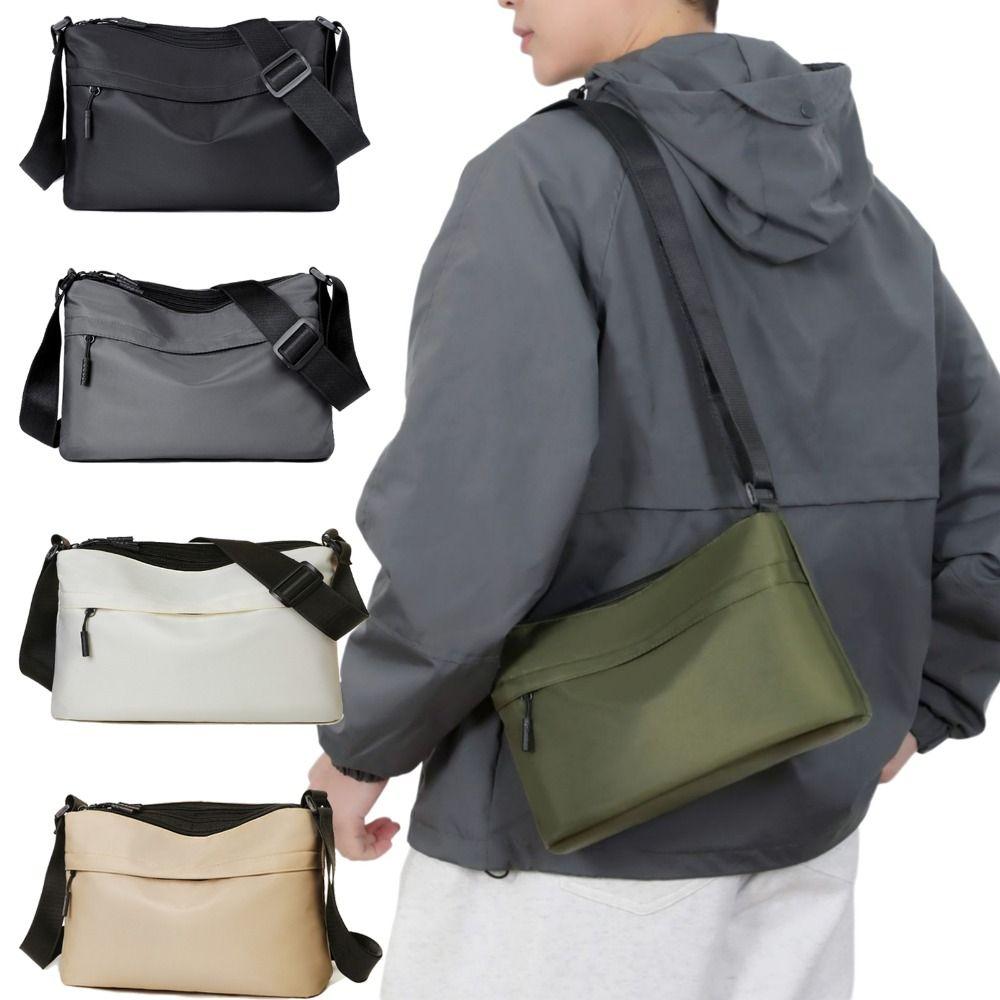 Simple Quadrate Shoulder Bag Waterproof Large Capacity Messengers Bag Dacron Crossbody Bag for Man