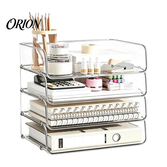 Acryl Aktenordner Halter Klares Tablett, 1/2/3/4/5 Etagen Papier Dokument Büro Aufbewahrungsbox Box, Stapelbar Zubehör Schreibtisch Ständer Halter