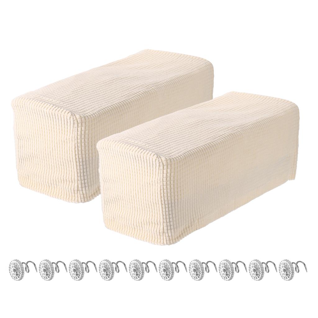 2pcs Stretch Armrest Covers Couch Arm Covers with Twist Pin Protector Slipcovers Dustproof for Chairs Sofa Office Home