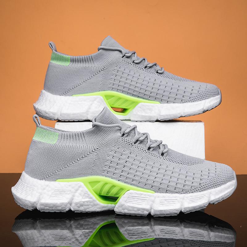 2024 sports shoes men's breathable flying woven trendy shoes women's versatile fashion and lightweight couple casual running shoes spot