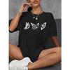 Summer Woman Cotton T-Shirts Simple Butterfly Graphic Prints Short Sleeve Tees Casual Soft Oversize O-Neck Tops Female Clothes