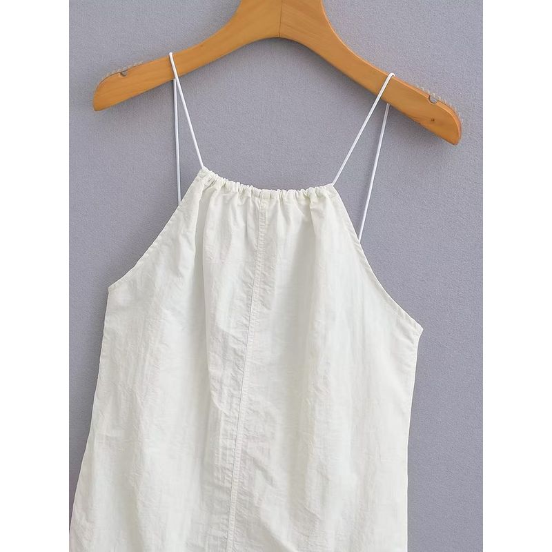 Women's New Sexy White Nylon Dress Halterneck