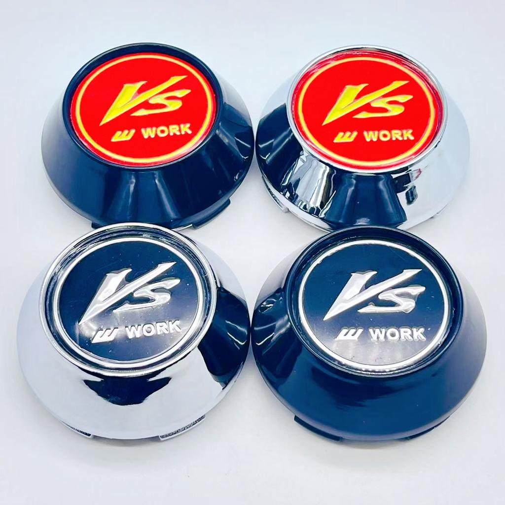 4pcs/lot 60mm 64mm 65mm 68mm 69mm Car emblem Wheel hub Center Cap For VS W work Badge covers sticker Decals Styling accessories
