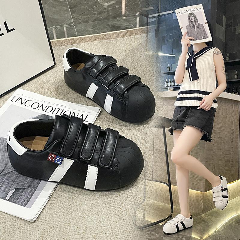 White retro inner height-increasing flat-soled Agande training shoes women's summer 2025 new soft-soled casual board shoes