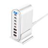 600W 8 Port Fast Charging Adapter with LED Display Desktop Fast Charging Station Adapter for Laptop Phone Tablet