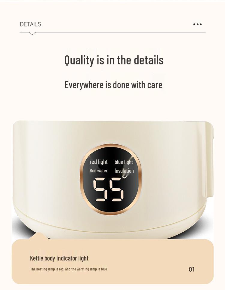Wanlida Intelligent Electric Kettle: Stainless Steel, Adjustable Temperature, Keep Warm Function for Consistent Boiling