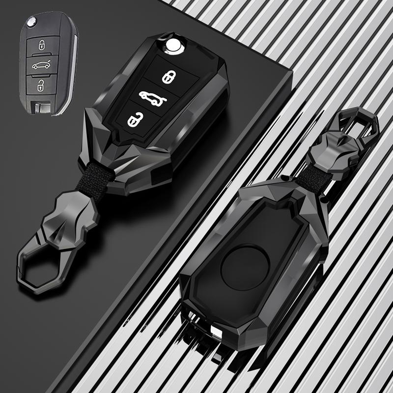 Zinc Alloy Car Key Case Full Cover For Peugeot 3008 208 308 508 408 2008 307 4008 For Citroen C4 C4L Cactus C3 C6 C8 Accessories