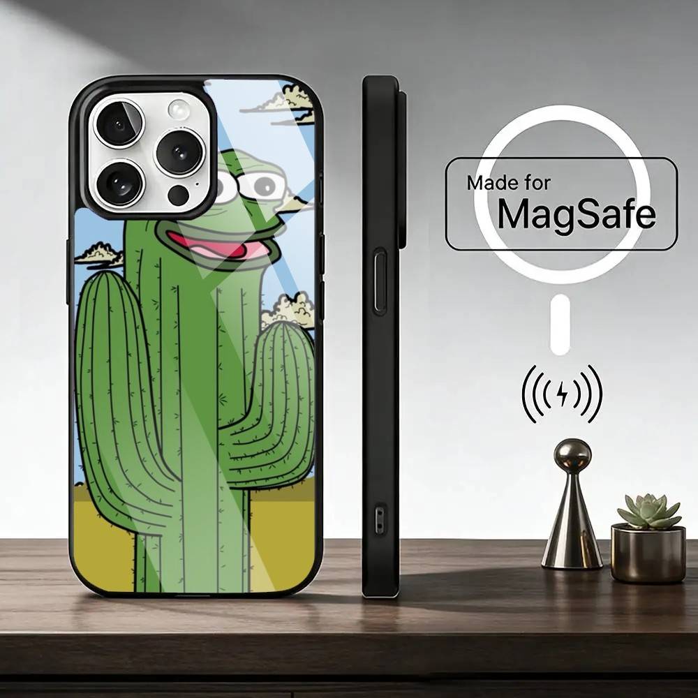 P-Pepe the Frog  Phone Case For iPhone17,16,15,14,13,12,11 Plus,Pro Magnetic with Magsafe Wireless Charging