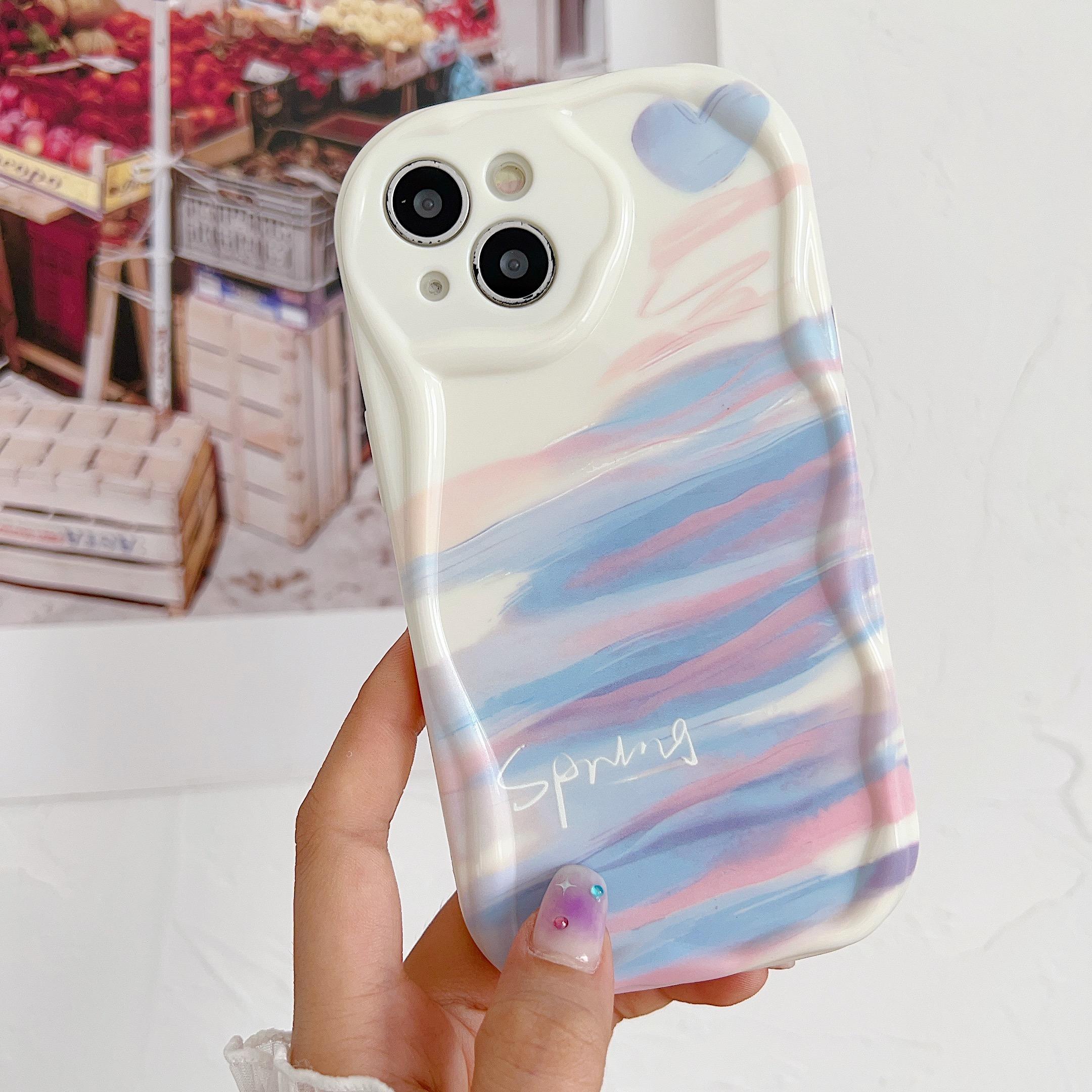 

Милый силиконовый чехол для iPhone 15 14 Xiaomi Redmi Note 12 11 Tecno Spark 10 Pro Oppo A78 A58 A38 Funda Painted Love Heart Smudge Cover Мягкий бампер из ТПУ iPhone 14 Plus