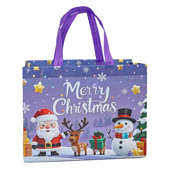 Christmas Gift Bags Large Reusable Tote Bag with Handles Non-Woven Christmas Grocery Shopping Bag for Holiday Xmas Party Supplies
