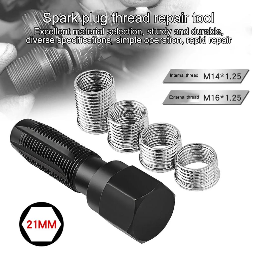 14mm Chiulasă mașină robinet bujie refiletare helicoil filet kit instrument de reparare manșon pentru bujie pentru piese de reparație