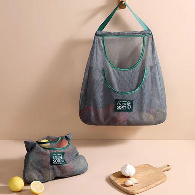 Garbage Bag Storage Box Bag Wall Hanging Bag Washable Mesh Storage Bags Plastic Bag Holder Dispenser Kitchen Tools