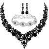 Fashion Jewelry Set With Water Diamond Geometric Necklace And Earrings For Women