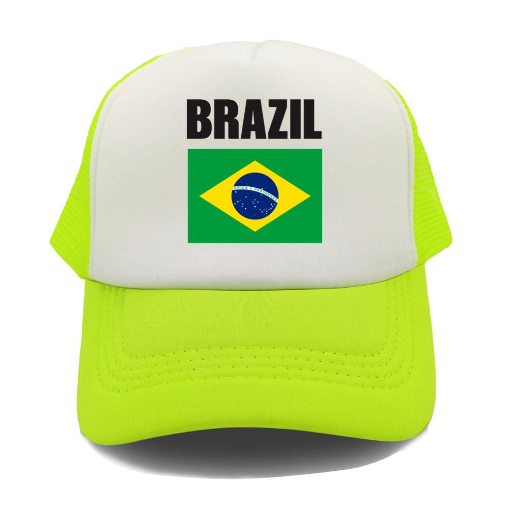 Brazil Flag Trucker Hat Adult Adjustable Mesh Net Country Fans Baseball Cap Unisex Women Hip Hop Dad Gift Hat