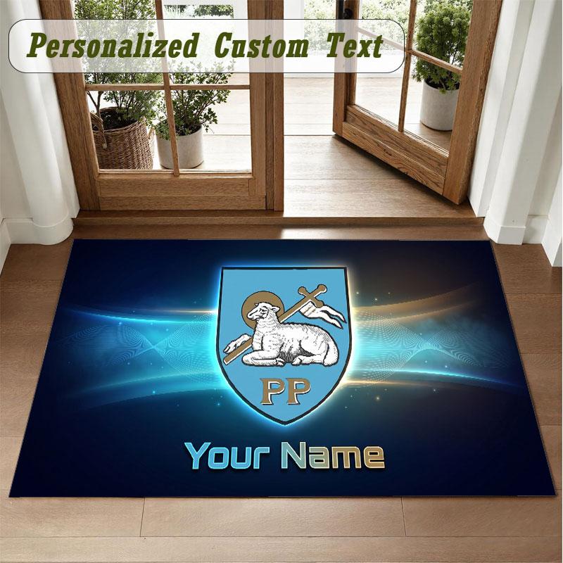 Crystal Velvet Square Rug Custom NamePreston North End Pattern Non Slip Home Floor Decor Rug