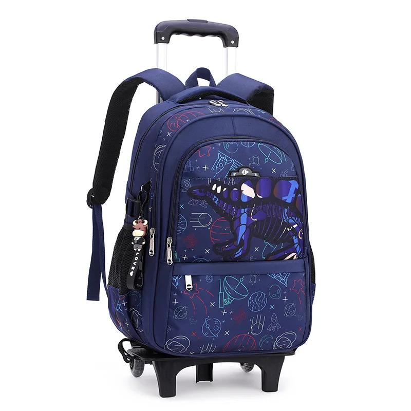 Schulrucksack für Kinder Jungen mit Rollen Tasche Schülerrucksack Trolley Schultasche mit Rädern Rollendes Gepäck Buchtasche