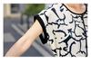 Elegant Printed Chiffon Dress for Middle-Aged Women with Cinched Waist and Short Sleeves