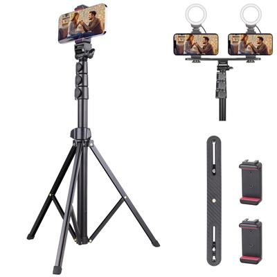 ARTCISE Smartphone 4 étapes de levier de smartphone facile à mini smartphone compatible avec trépied SLR, télescopique, 58 cm-171 cm, pliable, trépied, verrouillage,