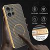 For Motorola Edge 50 5G Phone Case Carbon Fiber Textured Electroplated TPU Back Cover